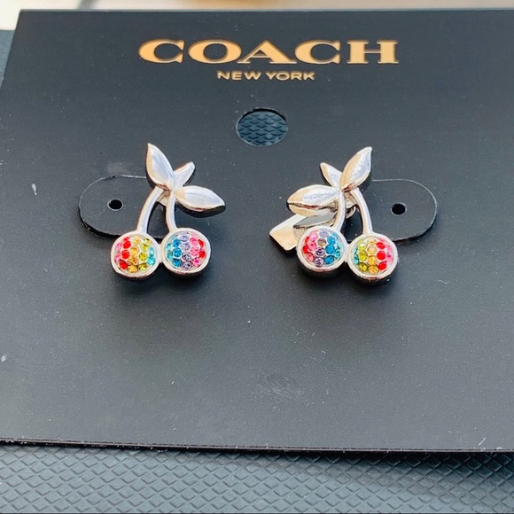 Coach Multicolor Rainbow Cherry Stud Earrings - Picture 5 of 7
